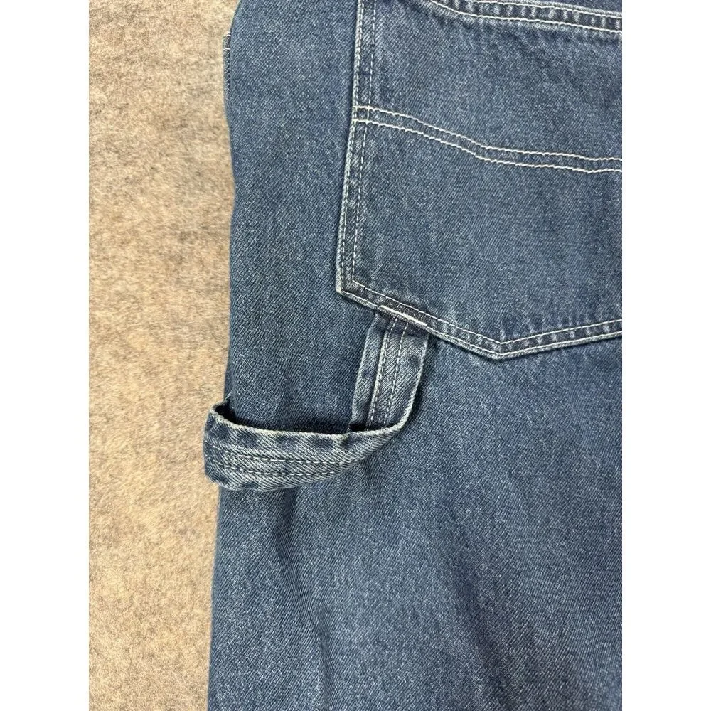 USA Works Jeans Men 42X32 Blue Denim 5-Pocket Carpenter Work Loop Casual Comfort